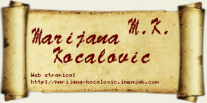 Marijana Kočalović vizit kartica